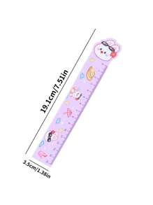 Set de 5 piezas/10 piezas de marcadores de libros con diseños de dibujos animados y reglas de medición de colores aleatorios, regalo creativo para niños - Multicolor - Ver 2