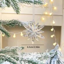 1 件，圣诞装饰吊坠，圣诞树装饰，雪花，五角星吊坠，圣诞树雪花装饰吊坠，圣诞派对装饰 - 彩色 - 查看 13