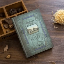 1pc European Retro Design Hard Notebook, Retro Circle And Line Embossed Notebook Suitable For Office, School - one-size - View 10