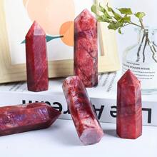 Red Moonlight Crystal Tower Obelisk - Natural Rare Silver Glitter Gemstone, Boho Style Healing Crystal For Home Decor, Housewarming Gift, Enhances Easter, Thanksgiving, Father's Day, Mother's Day, Graduation Celebrations - Red - View 7