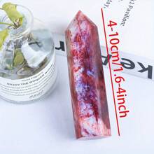 Red Moonlight Crystal Tower Obelisk - Natural Rare Silver Glitter Gemstone, Boho Style Healing Crystal For Home Decor, Housewarming Gift, Enhances Easter, Thanksgiving, Father's Day, Mother's Day, Graduation Celebrations - Red - View 5