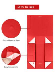 1pc-Red Gift Box With Lid,Collapsible Groomsmen Proposal Box With Magnetic,Gift Boxes For Presents,Wedding,Birthday - Red - View 5