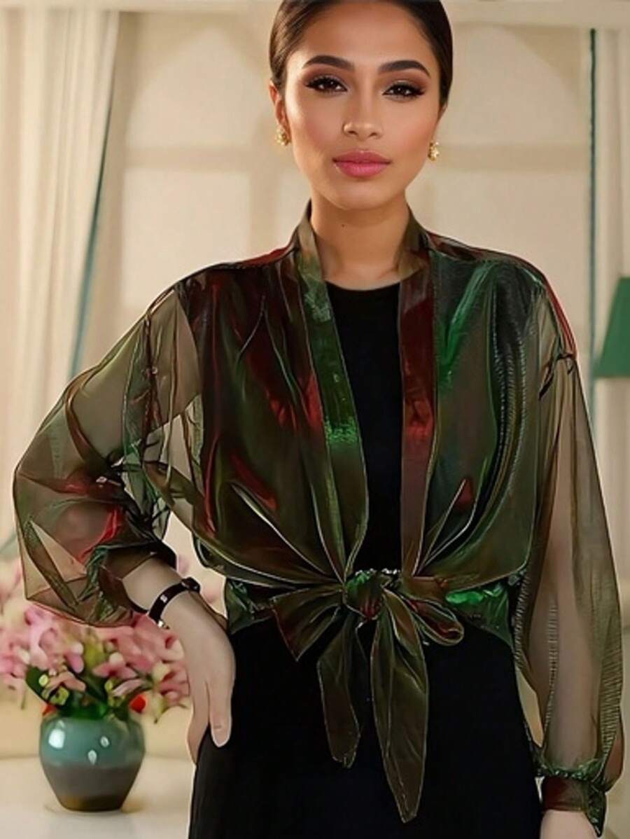 1pc Women's Lightweight Solid Color Ombre Gradient Oversized Cardigan Summer Casual Shawl