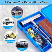 58Pcs Tire Repair Kit Tire Plug Kit Universal Tire Patch Kit To Fix Punctures Flat Tire Plug Repair Kit For Motorcycle Tractor Truck SUV Trailer Car