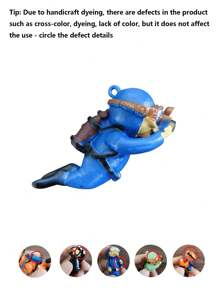 水族箱裝飾潛水員懸掛飾品，裝飾性漂浮小潛水員人像雕像，適用於魚缸，夜光 - 彩色 - 查看 19