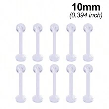 10pcs Clear Acrylic Lip, Labret, Tragus, Cartilage, Helix Piercing Replacement Jewelry - Clear - View 11