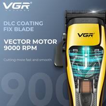 Recortadora de pelo profesional VGR, máquina de cortar el pelo con motor vectorial 9000 RPM, recortadora ajustable para el cabello para hombres, distribuidor oficial autorizado del equipo nacional argentino V-015 - Dorado - Ver 6