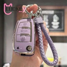 Car Key Case Cover For Audi A1 A3 A4 A6 Q1 Q3 Q5 Q7 S3 S4 S6 R8 TT Key Shell Cover Key Fob Cover With Keyring Car Keychain Lanyard - Multicolor - View 1