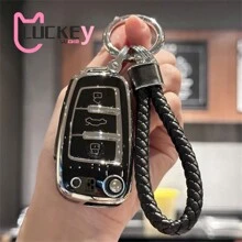 Car Key Case Cover For Audi A1 A3 A4 A6 Q1 Q3 Q5 Q7 S3 S4 S6 R8 TT Key Shell Cover Key Fob Cover With Keyring Car Keychain Lanyard - Multicolor - View 3