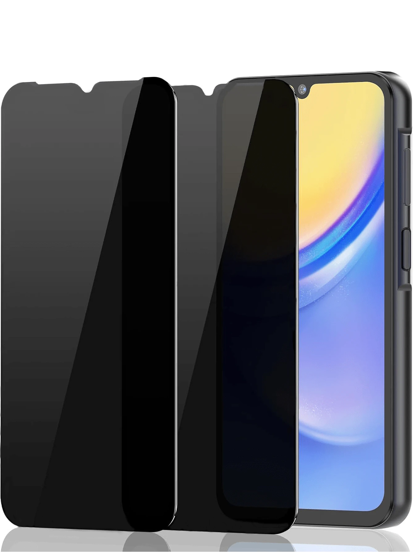 2pcs Anti-Explosion Anti-Scratch Privacy Tempered Glass Screen Protector Film Compatible With Motorola/Redmi/Honor/OPPO/VIVO/Realme/Nokia/Infinix/OnePlus/ZTE/, Anti-Peeping, Shell-Friendly, Hydrophobic And Oleophobic, Durable Waterproof Shockproof Anti-Fall Anti-Fall Anti-Fingerprint Full Cover - Black - View 1