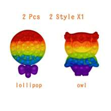 2/3 Pcs Traffic Pop Fidget Toys Set, Silicone Rainbow Traffic Popper Fidget Set, Birthday Gifts, Easter Basket Stuffers, Christmas Gifts,Autism Learning French Popits Push Pop Bubble Popping Sensory Toy For Kids