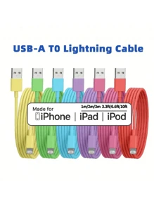 10ft/3m 6.6ft/2m 3.3ft/1m Super Long Charger Cable For Compatible With Iphone, Multicolor Cords For Compatible With Iphone Fast Charging High Speed Data Sync USB Cable For Compatible With Iphone, IPad,USB Charging Cable Nan