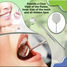 Detachable Dental Mirror With Anti-Slip Surface | Dental Care Tool - Silver - View 5