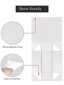 1pc/2pcs-White Gift Box With Lid,Collapsible Groomsmen Proposal Box With Magnetic,Gift Boxes For Presents,Wedding,Birthday, Back To School Valentine Day - White - View 4