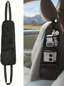 1 Pieza Bolsa de almacenamiento para asiento de carro, ligera y conveniente, bolsa colgante con múltiples bolsillos, bolsa de almacenamiento lateral para asiento multifuncional para guardar y organizar artículos varios del auto, bolsa de malla que se adapta a la mayoría de coches, SUV, camionetas, etc. La bolsa de almacenamiento para el auto puede almacenar la mayoría de los artículos y mantener sus accesorios de auto limpios y ordenados