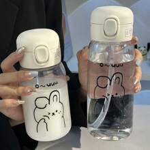 VANLFY Taza de agua de plástico transparente con estampado de conejo - Multicolor - Ver 13