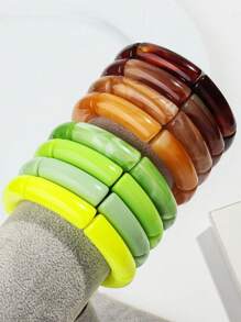4 piezas/Set pulsera telescópica acrilica flexible y colorida de para uso casual de mujeres