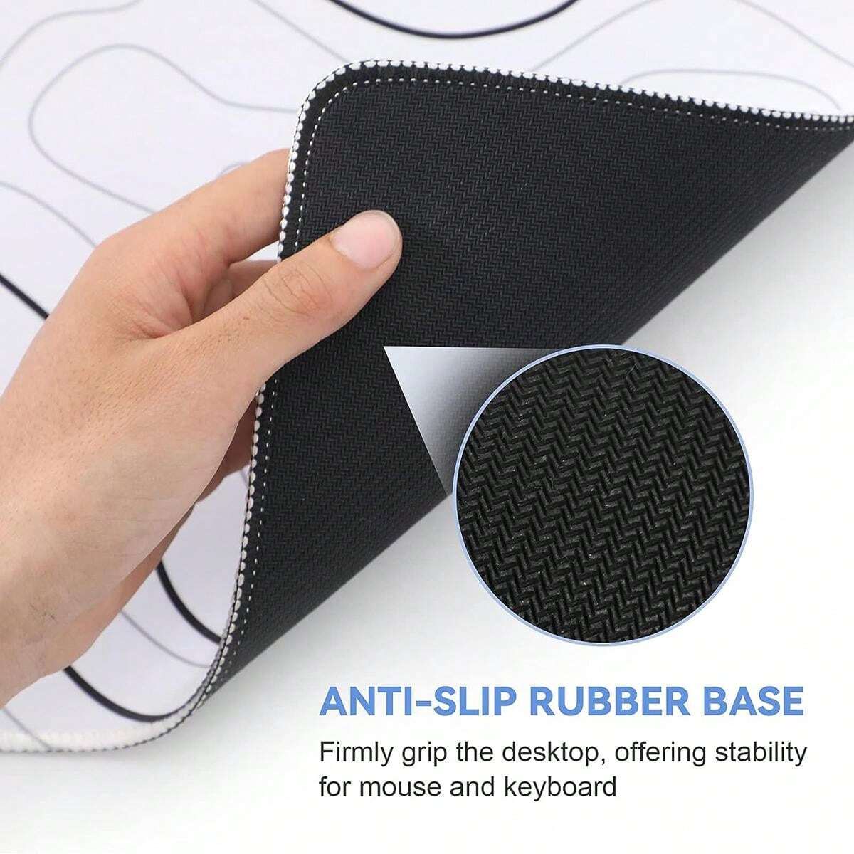 GutzyAiden Swirl Tapis De Souris De Jeu XXL | 91,4 X 45,7 Cm | Dessus En Tissu Hybride En Polyester | Base En Caoutchouc Antidérapant | 4 Mm D'épaisseur (Tourbillon Cyan Glacial