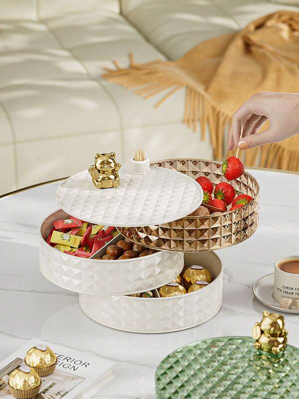 1pc Rotating Cosmetic Storage Box, Household Student Dormitory Jewelry Organizer, Accessory Holder, Makeup Container