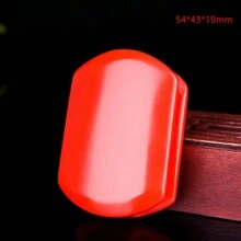 1件天然玉石腰带扣，精致饰品，寓意吉祥平安的护身符饰品，手工雕刻，宝石腰带，石英晶体，男士礼物，适合节日派对礼物，石英晶体礼品 - 紅色 - 查看 3
