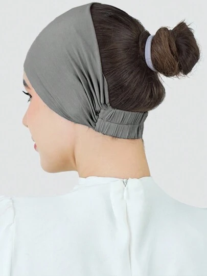 1 件装女士发带纯色弹性褶皱头巾头带，防滑吸汗带，舒适透气，适合运动头带柔软头巾长袍配饰日常帽子面纱衣服