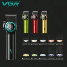VGR 毛发修剪器 9000RPM 毛发修剪器 无绳专业可充电 21 档速度可调毛发修剪器 阿根廷国家队官方授权经销商 V-001 - 黑色 - 查看 4