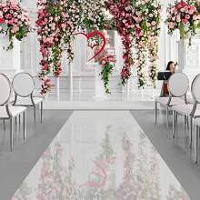 Silver Mirrored Floor Wedding Aisle Runner, 65FT X 3FT Roll Double Sided Bright Reflective Decorative Carpet Carpet For Party, Birthday, Banquet, Restaurant Decoration