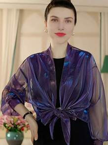 1pc Women's Lightweight Solid Color Ombre Gradient Oversized Cardigan Summer Casual Shawl