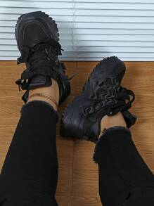 Zapatos deportivos para mujer con diseño, para uso diario, fitness, viajes, estilo de zapatos gruesos, punta redonda, bajo empeine, bloques de color, versátil, regalo para festivales