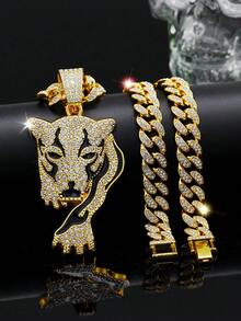 1 chiếc vòng cổ Miami Chain Leopard Charm làm quà tặng theo phong cách Punk - báo - Xem 1
