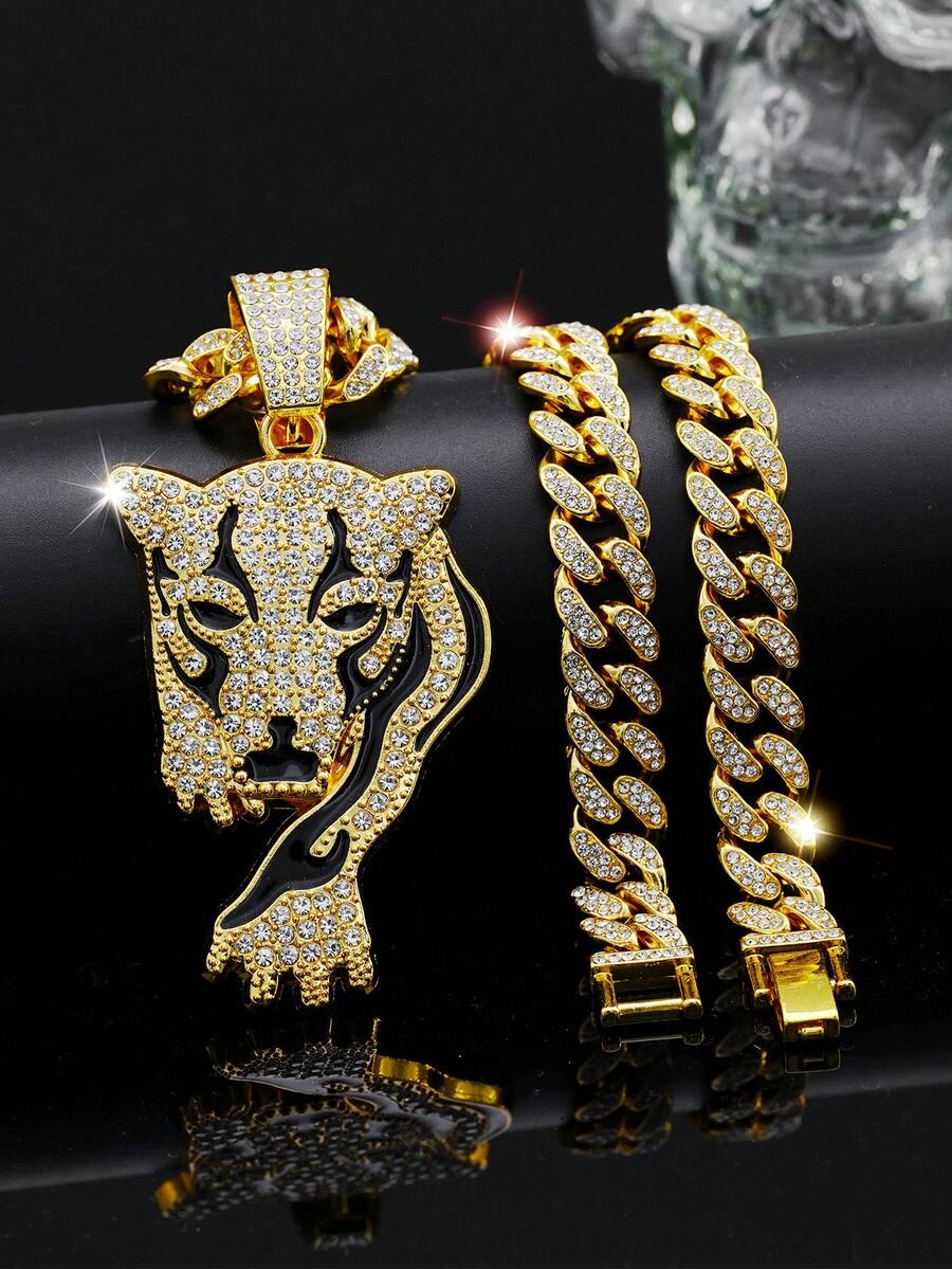 1 chiếc vòng cổ Miami Chain Leopard Charm làm quà tặng theo phong cách Punk - báo - Xem 1