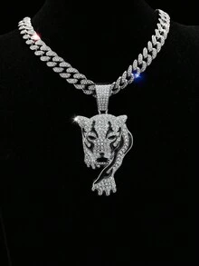 1 chiếc vòng cổ Miami Chain Leopard Charm làm quà tặng theo phong cách Punk - báo - Xem 8