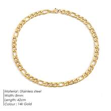 Diamday 1PC Link Chains Necklace Stainless Steel Chain For Women Collar Gift Jewelry Chain Choker 4MM/6MM/8MM - A - Xem 21