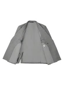 男式浅灰色 3D 针织尖头翻领双排扣西装外套 - 淺灰色 - 查看 7