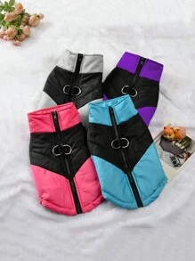 HOLAPET 1pc Windproof Warm Thermal Lined Dog Jacket For Medium/Small Pets - Сірий - Переглянути 5