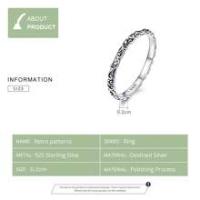 WOSTU 1pc 925 Sterling Zilver Vintage Bloemenpatroon Stuk Ring Dames Sieraden Fijne sieraden Dagelijks gebruik Geschenken