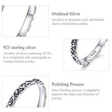 WOSTU 1pc 925 Sterling Zilver Vintage Bloemenpatroon Stuk Ring Dames Sieraden Fijne sieraden Dagelijks gebruik Geschenken
