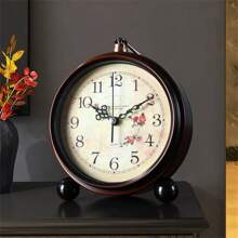 RUISUNG 1pc European Style Retro Analog Desk Clock, Large Decorative Silent Non-Ticking Clock With Night Light, Battery Powered, Suitable For Living Room, Bedroom, Office, Student, Mother's Day Gift, Easter Room Decor Digital Clock Alarm Clock Bedroom Decor Dormitory Decor Back To School School Decor School Surprise Home Decor School Supplies - Black - View 9