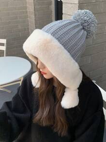 1 buc Noua Modă Coreeană de înaltă calitate Personalizată Japoneză Fleece Groasă Mare Circumferință Drăguț Iarnă Caldă Protecție Urechi Beanie Hat - Caciula de lana - Vizualizare 8