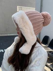 1 buc Noua Modă Coreeană de înaltă calitate Personalizată Japoneză Fleece Groasă Mare Circumferință Drăguț Iarnă Caldă Protecție Urechi Beanie Hat - Caciula de lana - Vizualizare 6
