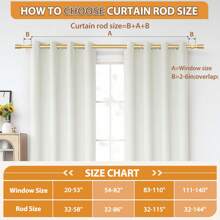 1pc Long Curtain Rods, Adjustable Splicing Window Curtains Rod, 3/4 Drapery Rods For Windows, Decorative Single Rod With Modern Cap Finial, Available 32" - 144" Inches, Black/Bronze/Gold/Silver - Gold - View 10