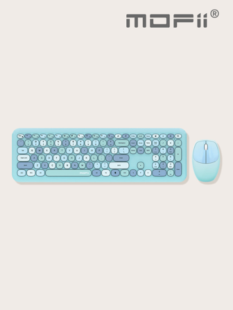  Mofii 666 Wireless Keyboard And Mouse Combo Set, Ultra-Thin Round Cute Design For Home & Office Typing, Compatible With Notebook Computers, Desktop Computers, Etc. (Not Compatible With IPhone, Apple Laptop, IPad)