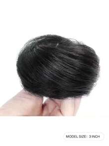 3 Inch Elastic Rubber Band Fake Hair Bun Synthetic Straight Chignon Clip In On Hair Tail Extension Updo Hair Bun Hair Piece For Women