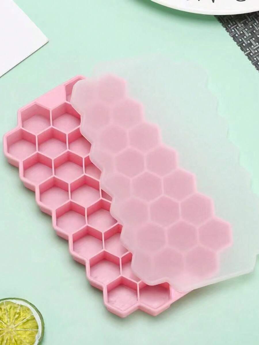 1 件家用蜂窝冰格模具，37 格，硅胶冰格制作器 - 彩色 - 查看 1