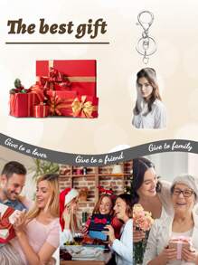 1 件定制亚克力钥匙扣，带情侣照片，个性化雕刻文字，定制心形图案钥匙扣，定制带图片的不锈钢开口环，耐用亚克力钥匙标签，可定制家庭礼物，周年纪念日，生日，情人节，母亲节，父亲节包和背包配件，男朋友礼物，父亲节礼物（五种颜色可选） - 彩色 - 查看 11