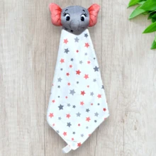 Naninha Sublimated Baby Friends With Pacifier Clip - 粉紅大象 - 查看 1