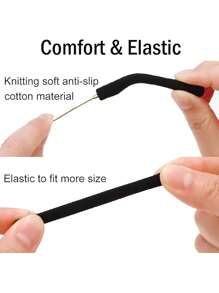 1 Pair Of Glasses New Upgrade Soft Knitted Foot Cover Glasses Non-Slip Ear Cover Elastic Comfort Glasses Ear Clip Non-Slip Eye Cover 5 Color Non-Slip Oval Glasses Skin Tone Nose Pad 8 Pairs Glasses Accessories For Women - Multicolor - View 3