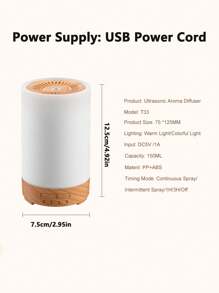 1pc 150ml 7 Colors Lighting Flame Ultrasonic Aroma Diffuser, Aromatherapy Diffuser Machine, Portable USB Essential Oil Desktop Diffuser Air Humidifier