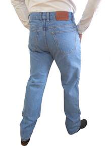 World JSM Silver Denim Jeans Fabric 14 Ounces Thick Mundo Silver - 青碧色 - 查看 4