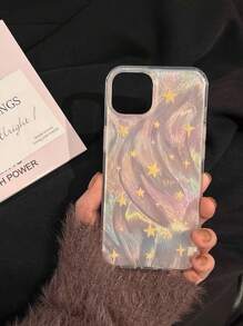 Apple New Large Hole Feather Chiffon IMD Gradient PC+TPU Colorful Protective Phone Case Compatible With IPhone 15 Pro Max, IPhone 14 Pro, IPhone 13 Pro Max, IPhone 12 Pro, IPhone 11, IPhone 15 Plus, Galaxy A04, Galaxy A32, Galaxy A52, Galaxy A72, Galaxy A33, Galaxy A23, Galaxy A34, Galaxy A35, Galaxy S23, Galaxy S24, Galaxy A34, Galaxy A25, Galaxy S21, Galaxy S20 Waterproof Shockproof Anti-Fall Scratch Resistant